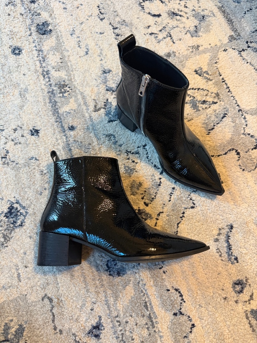 Everlane Boss Ankle Boots - Black Patent